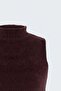 Zero Sleeve Bearded Knitwear Blouse - Plum - 5