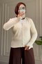 44321 - Stylish Comfortable Soft Cotton-Polyester Women's Knitwear Short Cardigan with Cuff Detail - 3
