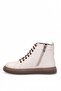 D26Kb-1095 Women's Genuine Leather Flat Boots Cream - 3