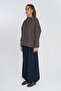 Women's Classic Collar Brown Plaid Oversize Shirt - 4
