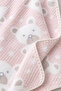 Soft Baby Blanket with Plaid Pattern and Teddy Bear Figure - 2