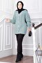 Hair Braid Detailed Buttoned Knitwear Cardigan Mint - 3