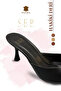 Genuine Leather Women's Slippers - 7 cm Heeled Genuine Leather Women's Slippers Black - 5