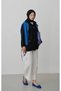 Women's Oversized Jacket with Drawstring Sleeves and Pockets - Black - 2