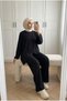 Women's Asymmetrical Double-Breasted Tunic Wide-Leg Pants Two-Piece Set - 3