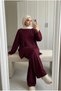 Women's Asymmetrical Double-Breasted Tunic Wide-Leg Pants Two-Piece Set - 2