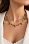 Bambina Blue Bead Charm Bone Women's Necklace
