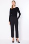 Women's Double-Legged Trousers with Metal Accessories, Black