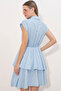Women's Zero Sleeve Fold Dress 2622 - Blue - 4