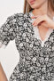 Women's Lace Collar Patterned Dress 2626 - Black - 4