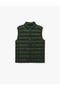 High Collar Pocketed Sleeveless Zippered Inflatable Vest - 6