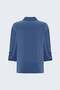 Striped Sleeve Fold Detail Shirt - Indigo - 4