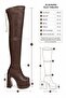 Women's Lavin Brown Above-Knee 12 cm Platform Heeled Boots - 2