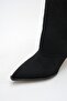 Women's Black Pointed Toe Thin Heel Boots - 7