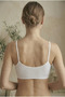 Cotton Bustier Bralet with Removable Pads and String Straps - Sports Half Tank Top - 2