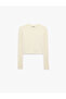 Crew Neck Long Sleeve Slim Fit Basic Crop Knit Sweater - 6