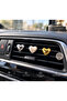 3-Piece Heart Car Air Conditioner Ornament – Silver White Gold Nickel Plated Auto Air Vent Ornament - 4