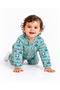 Baby Mint Panda Patterned Long Sleeve Zippered Sleeping Bag - 3
