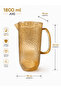Premium Transparent Bronze Beetle Pattern Cold Water Pitcher 1800ml | Textured Water Jug with Lid | Beverage Pitcher for Water, Juice, Iced Tea & Cold Drinks | Refrigerator Safe - 2