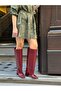 Burgundy Leather (Losy) XL Wide Conch Thick Leg 5 cm Heeled Boots