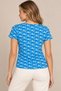 Women's V-Neck Short Sleeve Digital Printed Patterned T-Shirt - Blue Sailing - 3