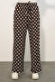 Women's Wide Leg Polka Dot Pants 30116 - Brown - 3