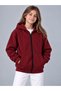 Unisex Children's Burgundy Zippered Cardigan 3-Ply Shardoon Fabric (Thick-Winter) - 2