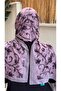 Lila Color Pattern Bamboo Knitted Shawl - 3