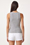Ribbed Thick Strap Knitted Undershirt Lhj0001 Gray Melange - 4