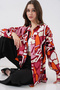 3721 Graphic Patterned Shirt - Burgundy - 2