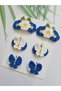 Blue Mixed Set Handmade Luxury 100% Cotton Baby Shower Baby Gift Pinterest Combinations Hairless Baby Hairpin 6-Piece Mixed Sets Handmade Knitted Organic Baby Hair Accessories