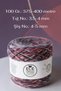 Short-Pile Red, Ivory and Navy Blue Angora, Red Viscose Glitter Mix Design Knitting Yarn Set (Total 500 Gr.) - 2