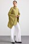 Asymmetrical Poncho Blouse with Belt Detail Light Green 9834 - 3