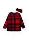 Girl's Cotton Winter Fleece Pajama Set Red Color with Sleeping Band and Plaid Pattern - 6
