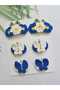 Blue Mixed Set Handmade Luxury 100% Cotton Baby Shower Baby Gift Pinterest Combinations Hairless Baby Hairpin 6-Piece Mixed Sets Handmade Knitted Organic Baby Hair Accessories - 8
