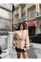 Imported Fabric, Lined Premium Fur Coat with Sleeves and Belted Leather Belt Included - 3