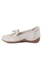 3830 Genuine Leather Casual Women's Shoes-Cream - 3