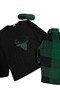 Girl's Cotton Winter Fleece Pajama Set with Sleep Band, Deer Pattern, Black Color - 4