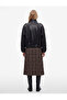 High Collar Raglan Sleeve Long Faux Leather Jacket with Snap Fasteners - 3