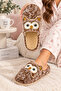 Women's Owl Figured Plush House Slippers Closed Toe Plush Insole Winter Comfortable House Slippers Gift Slippers Stc1361 - 2