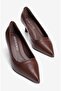 Women's High Heel Shoes Stiletto Pointed Toe Short Heel Etta Brown
