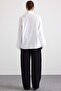 Shirt with High Collar Loose Fit White 9486 - 8