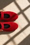 Norel Red Women's Genuine Leather Suede Mary Jane Ballerina Buckle Shoes - 4