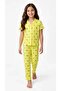 Children's Lemon Patterned Short Sleeve Pajama Set - 2