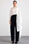 Asymmetrical Cut Casual Cape Tunic White 9835 - 2