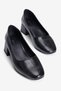 Women's High Heel Shoes Crocodile Patterned Oval Toe Thick Heel Mabel Black