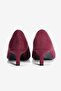 Women's Suede Heeled Shoes Stiletto Pointed Toe Short Heeled Etta Burgundy - 5