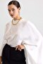 Asymmetrical Cut Casual Cape Tunic White 9835 - 3