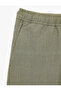 Viscose Blended Pocketed Elastic Waist Lace-Up Trousers - 3