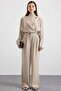 Degaje Collar Blouse Pants Two-Piece Set Stone 9481-Tk - 2